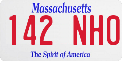 MA license plate 142NH0