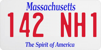 MA license plate 142NH1