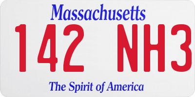 MA license plate 142NH3