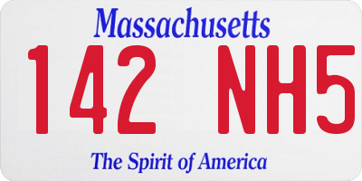 MA license plate 142NH5
