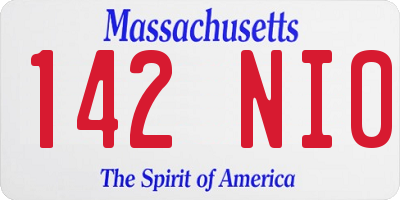 MA license plate 142NI0