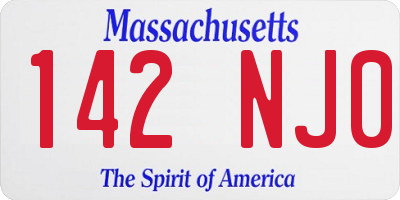 MA license plate 142NJ0