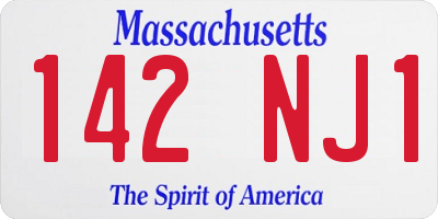 MA license plate 142NJ1
