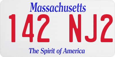 MA license plate 142NJ2