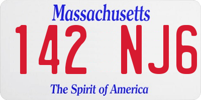 MA license plate 142NJ6