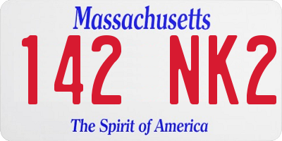 MA license plate 142NK2