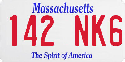 MA license plate 142NK6