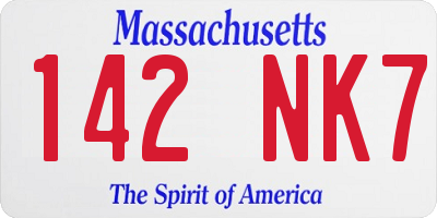 MA license plate 142NK7