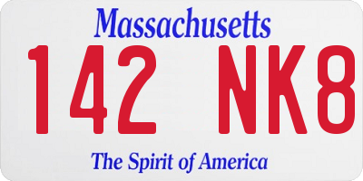 MA license plate 142NK8