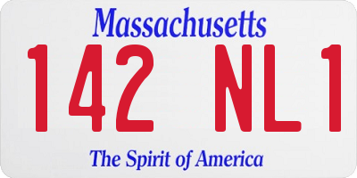 MA license plate 142NL1