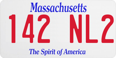 MA license plate 142NL2