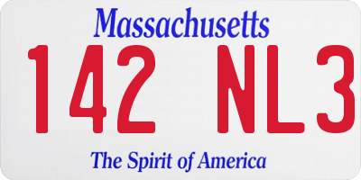 MA license plate 142NL3
