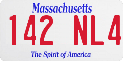MA license plate 142NL4