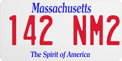 MA license plate 142NM2