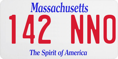 MA license plate 142NN0