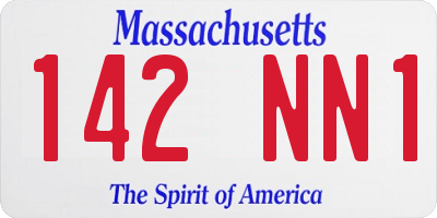 MA license plate 142NN1