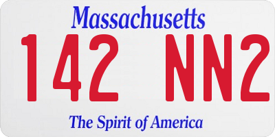 MA license plate 142NN2
