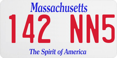 MA license plate 142NN5