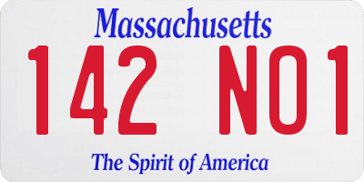 MA license plate 142NO1