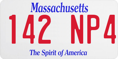 MA license plate 142NP4