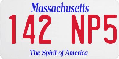 MA license plate 142NP5