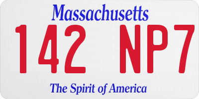 MA license plate 142NP7