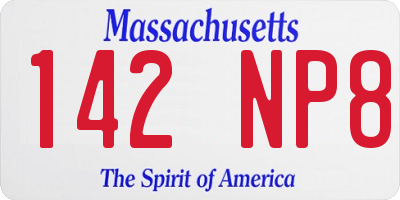 MA license plate 142NP8