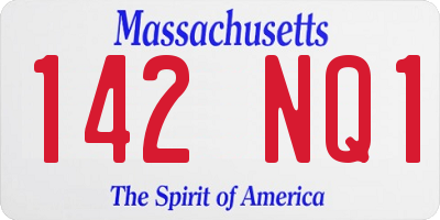 MA license plate 142NQ1