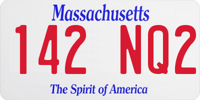 MA license plate 142NQ2