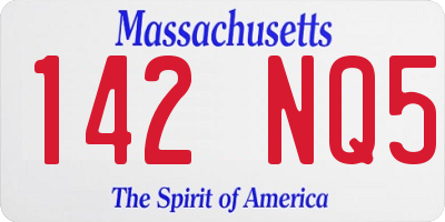 MA license plate 142NQ5