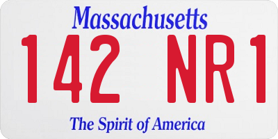 MA license plate 142NR1