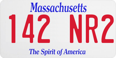MA license plate 142NR2