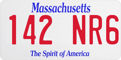 MA license plate 142NR6