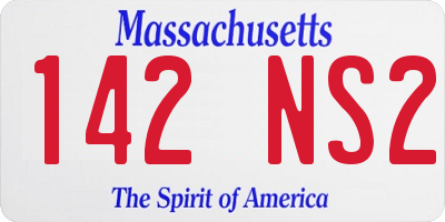 MA license plate 142NS2