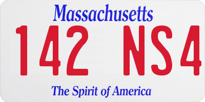 MA license plate 142NS4