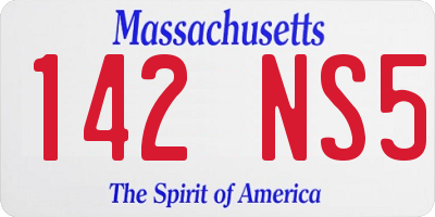 MA license plate 142NS5
