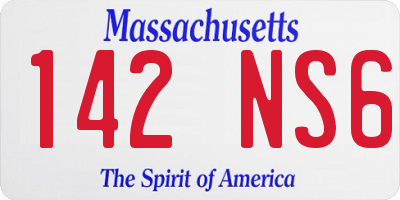 MA license plate 142NS6