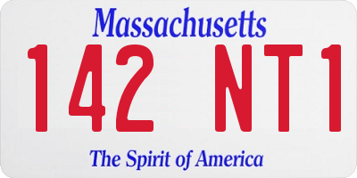 MA license plate 142NT1