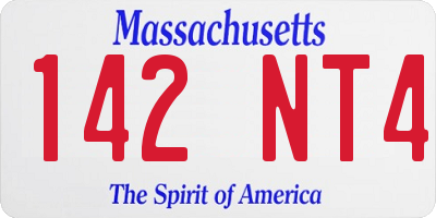 MA license plate 142NT4