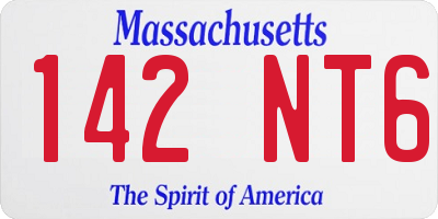 MA license plate 142NT6