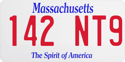 MA license plate 142NT9