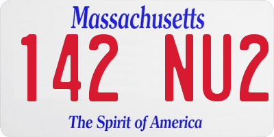 MA license plate 142NU2