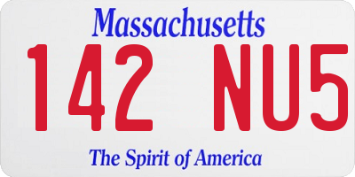 MA license plate 142NU5