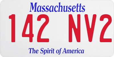 MA license plate 142NV2