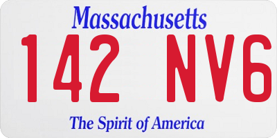MA license plate 142NV6