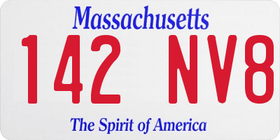 MA license plate 142NV8