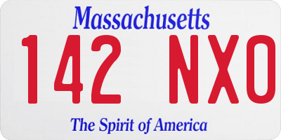 MA license plate 142NX0