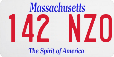 MA license plate 142NZ0