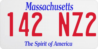 MA license plate 142NZ2