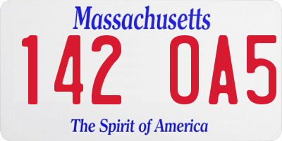 MA license plate 142OA5